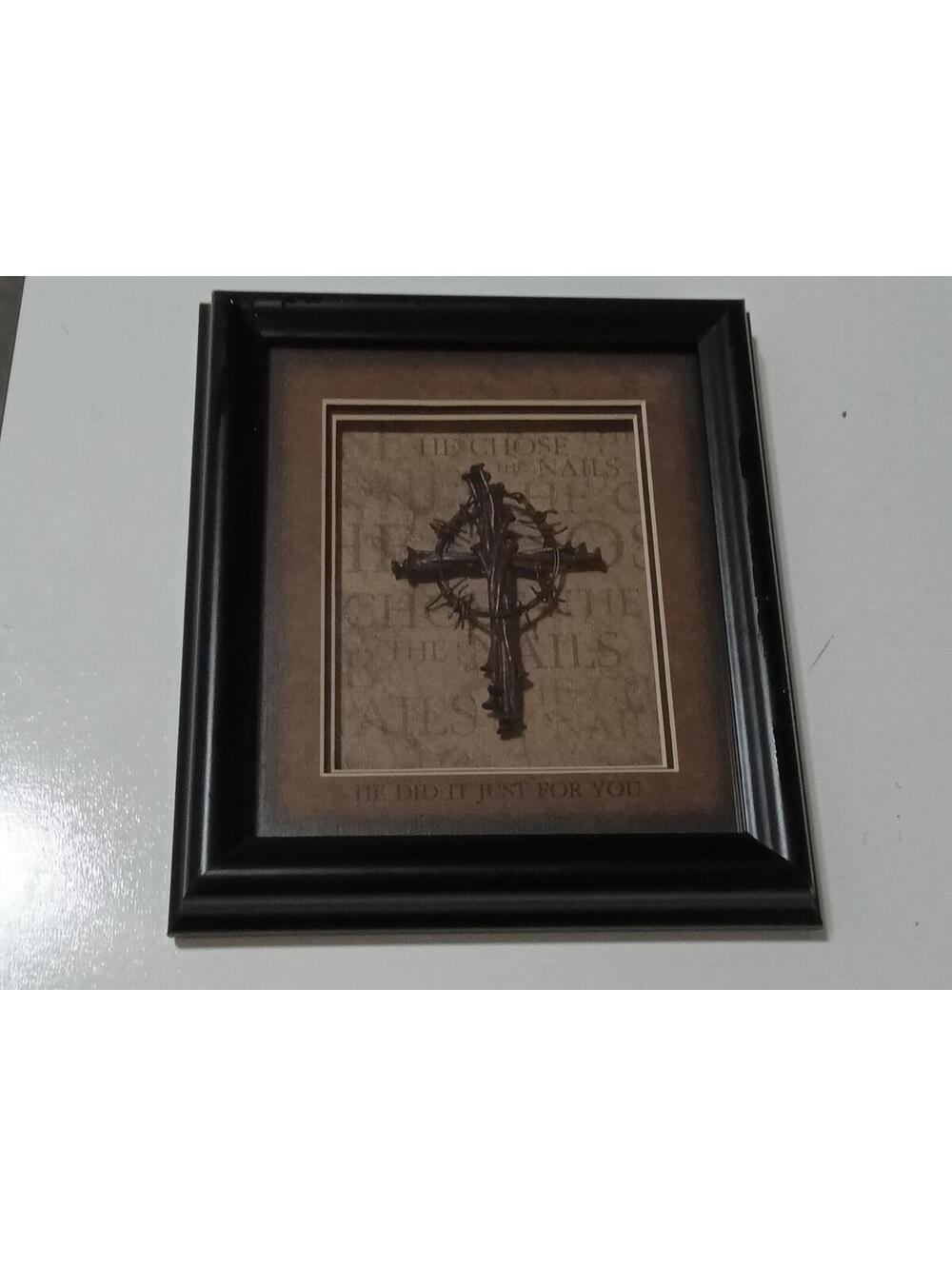 Dicksons He Chose the Nails Cross Art 9x8.5 Christian Decor